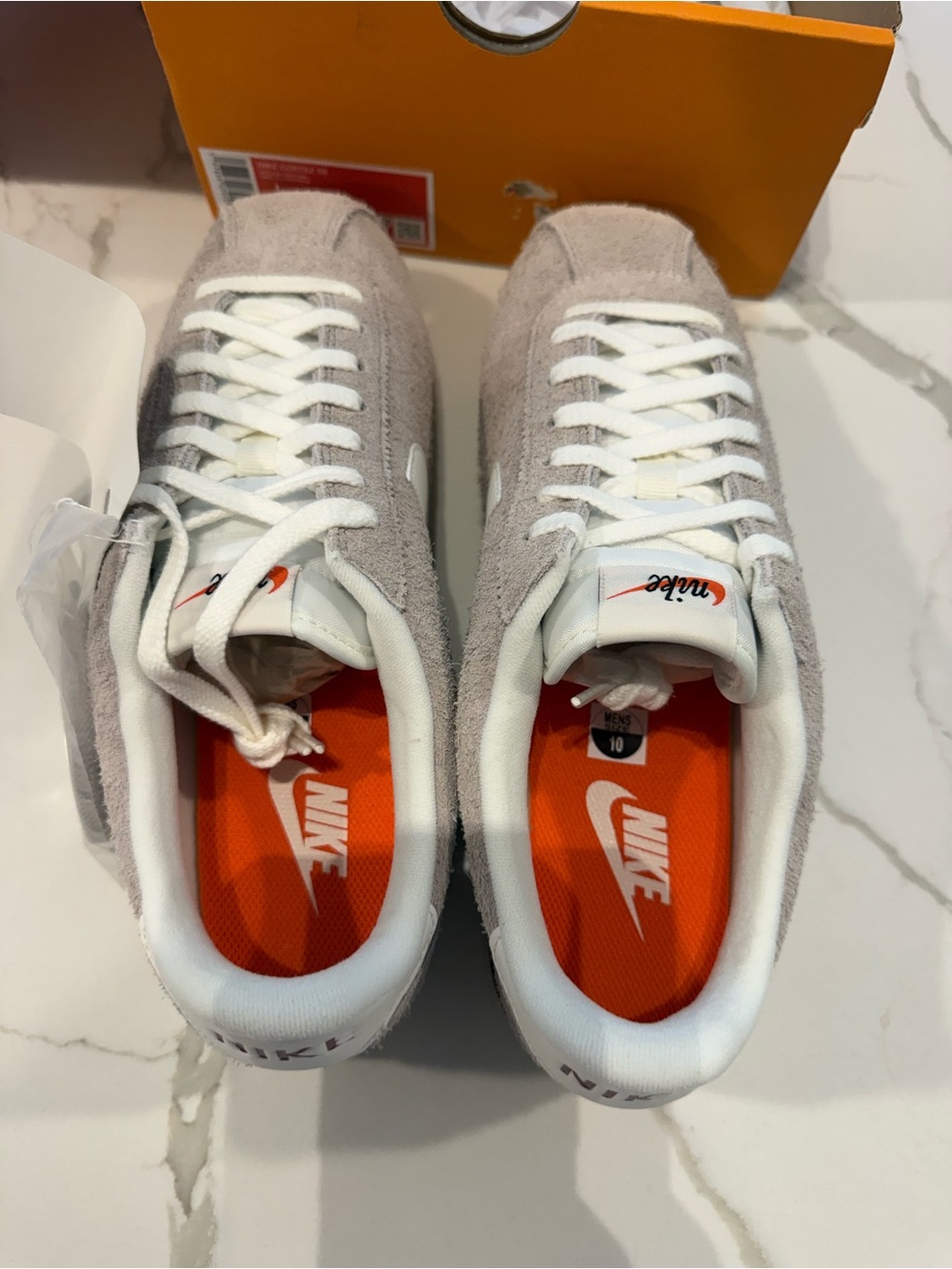 Nike Men’s Suede Retro Runner Sneakers - Light Gray/White - Picture 3 of 10